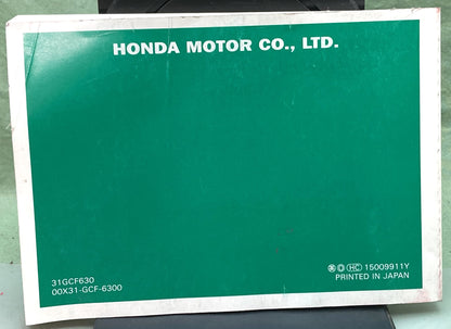 Genuine Honda 31GCF630 XR70R Owner's Manual 2000
