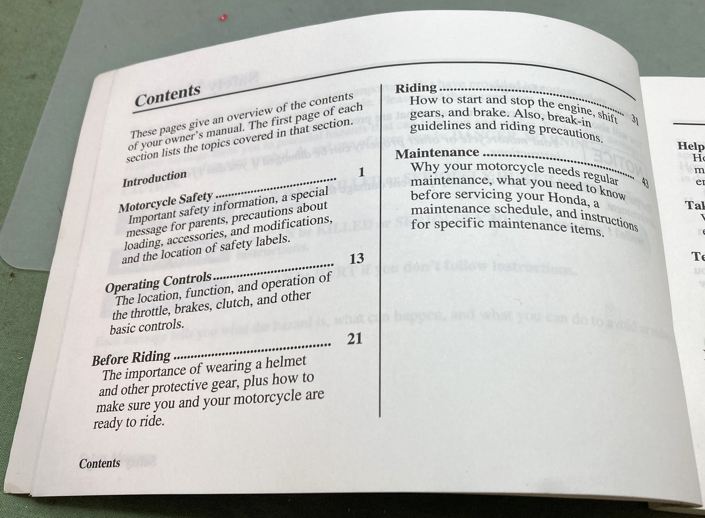 Genuine Honda 31GN1700 XR80R Owner's Manual 1997