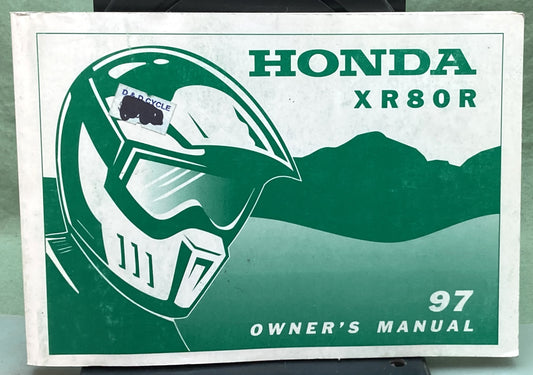 Genuine Honda 31GN1700 XR80R Owner's Manual 1997