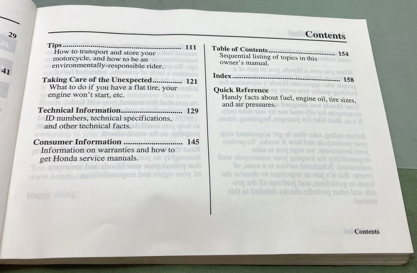 Genuine Honda 31GEL630 XR50R Owner's Manual 2003