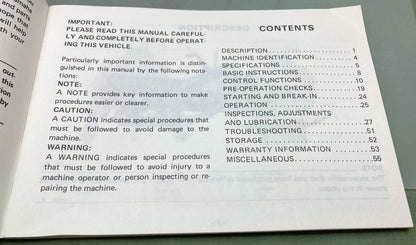 Genuine Yamaha LIT-12628-00-41 BR250F Snowmobile Owner's Manual 1981