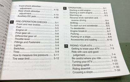 Genuine Yamaha LIT-11626-15-22 YFM40FP Big Bear 4x4 Owner's Manual 2001