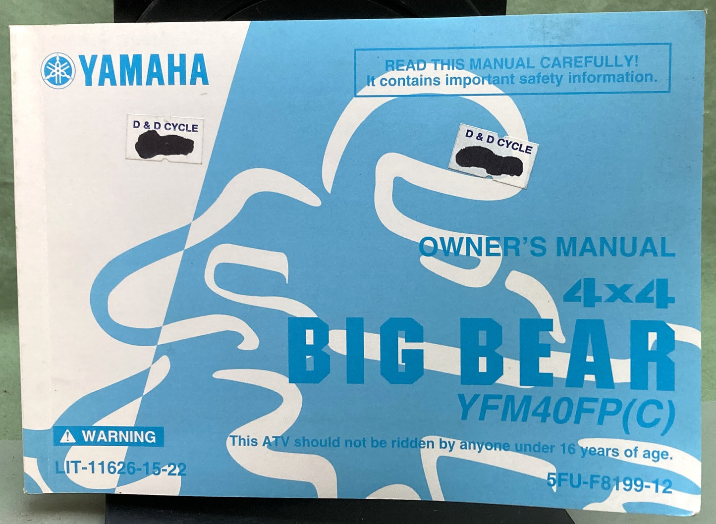 Genuine Yamaha LIT-11626-15-22 YFM40FP Big Bear 4x4 Owner's Manual 2001