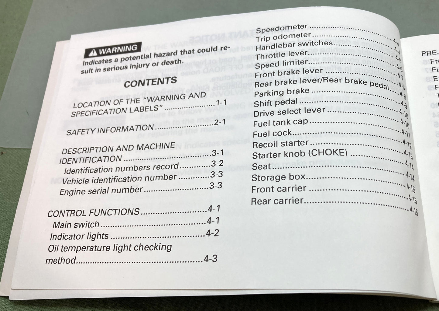 Genuine Yamaha LIT-11626-08-73 YFM400FWE Owner's Manual 1992