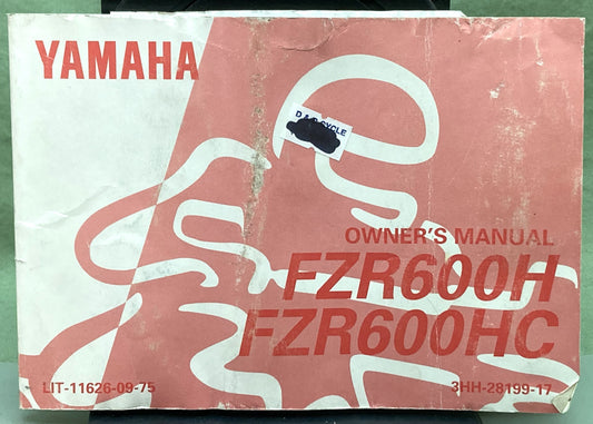 Genuine Yamaha LIT-11626-09-75 FZR600H FZR600HC Owner's Manual 1995