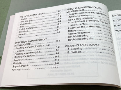 Genuine Yamaha LIT-11626-10-10 SH50H SH50MH Owner's Manual 1995