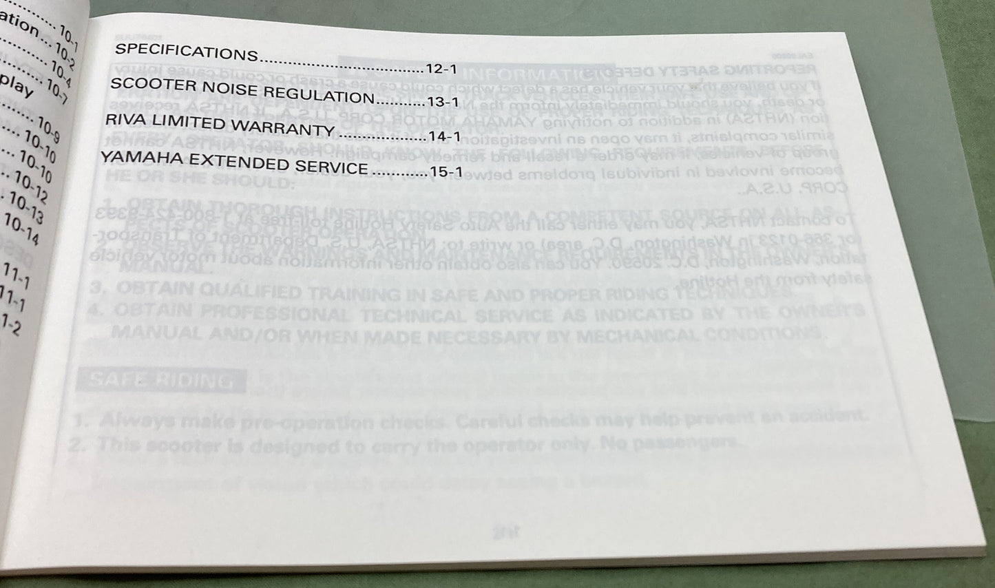 Genuine Yamaha LIT-11626-10-10 SH50H SH50MH Owner's Manual 1995
