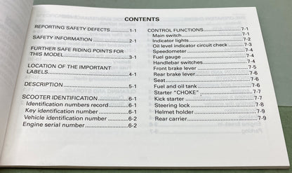 Genuine Yamaha LIT-11626-10-10 SH50H SH50MH Owner's Manual 1995