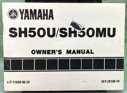 Genuine Yamaha LIT-11626-06-33 SH50U/SH50MU Owner's Manual 1987