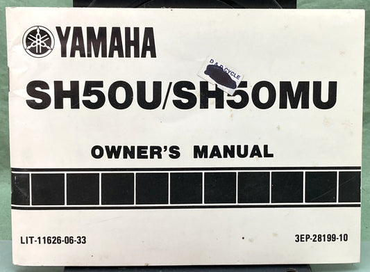 Genuine Yamaha LIT-11626-06-33 SH50U/SH50MU Owner's Manual 1987