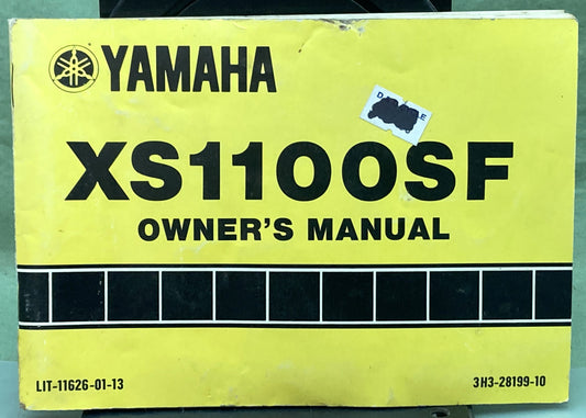 Genuine Yamaha LIT-11626-01-13 XS1100SF Owner's Manual 1978