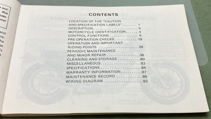 Genuine Yamaha LIT-11626-02-81 XV750J Owner's Manual 1981