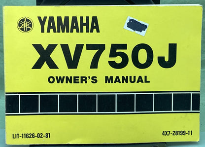 Genuine Yamaha LIT-11626-02-81 XV750J Owner's Manual 1981