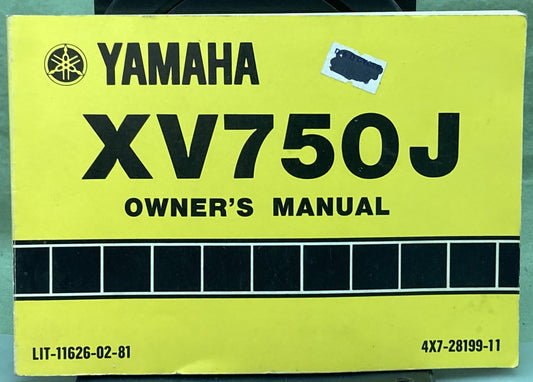 Genuine Yamaha LIT-11626-02-81 XV750J Owner's Manual 1981