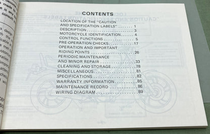 New Genuine Yamaha LIT-11626-03-48 XV750MK Owner's Manual 1982