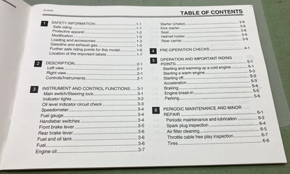 Genuine Yamaha LIT-11626-12-12 Razz SH50L SH50ML Owner's Manual 1998