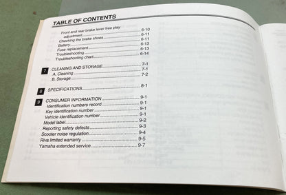 Genuine Yamaha LIT-11626-12-12 Razz SH50L SH50ML Owner's Manual 1998