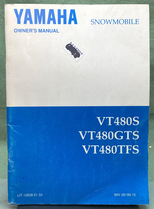 Genuine Yamaha LIT-12628-01-33 VT480S VT480GTS VT480TFS Owner's Manual 1991