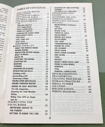 Genuine Suzuki 99011-40B59-03A LT80 Owner's Manual 1994