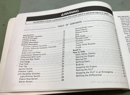 Genuine Kawasaki 99920-1790-01 Bayou 300 All Terrain Vehicle Owner's Manual 1996