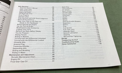 Genuine Kawasaki 99920-1790-01 Bayou 300 All Terrain Vehicle Owner's Manual 1996