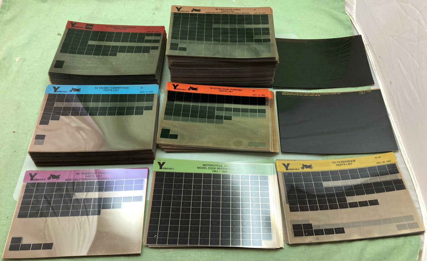 Genuine Yamaha Microfiche Lot Motorcycle/ATV/Snowmobile Parts Catalog and Manual