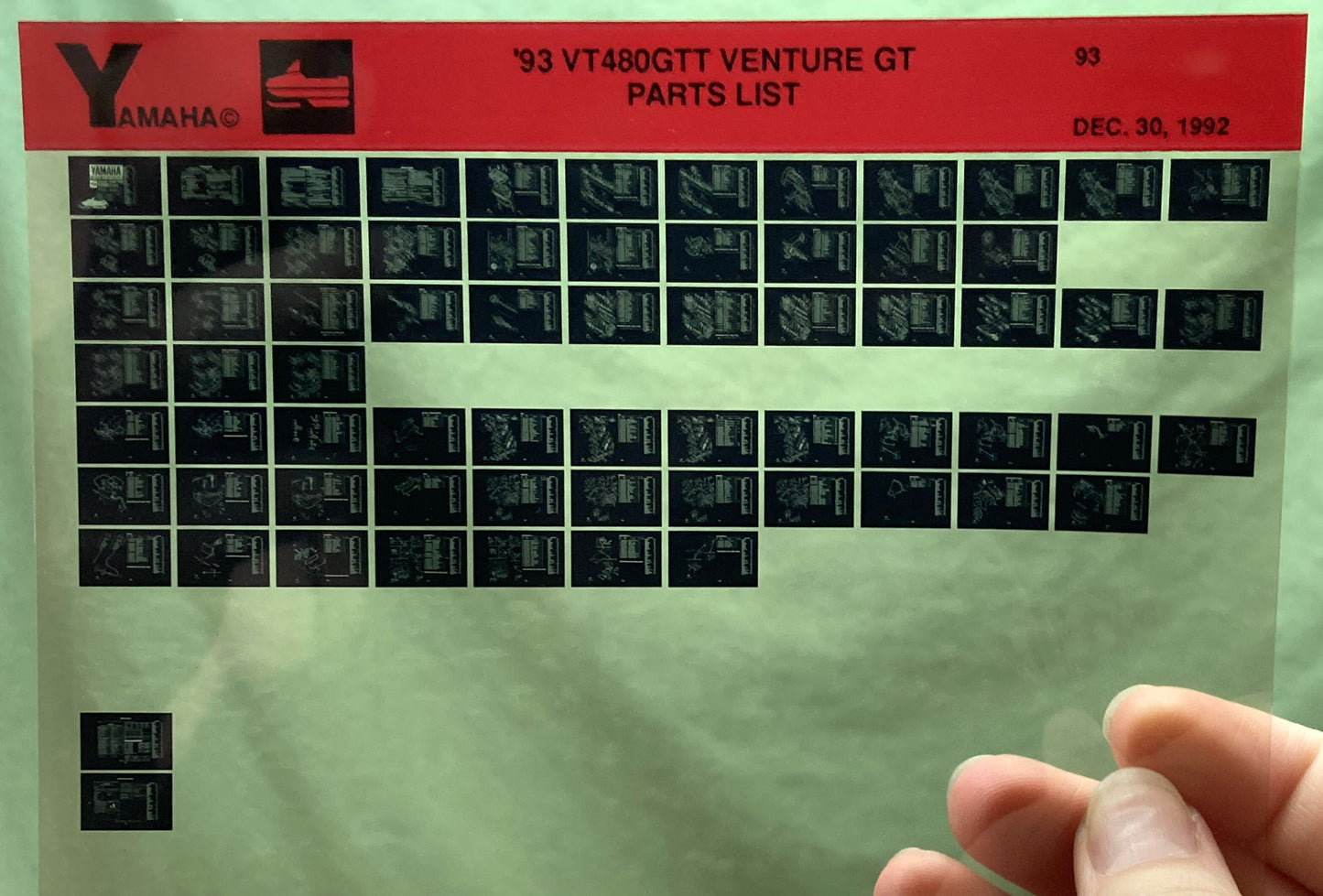 Genuine Yamaha Microfiche Lot Motorcycle/ATV/Snowmobile Parts Catalog and Manual