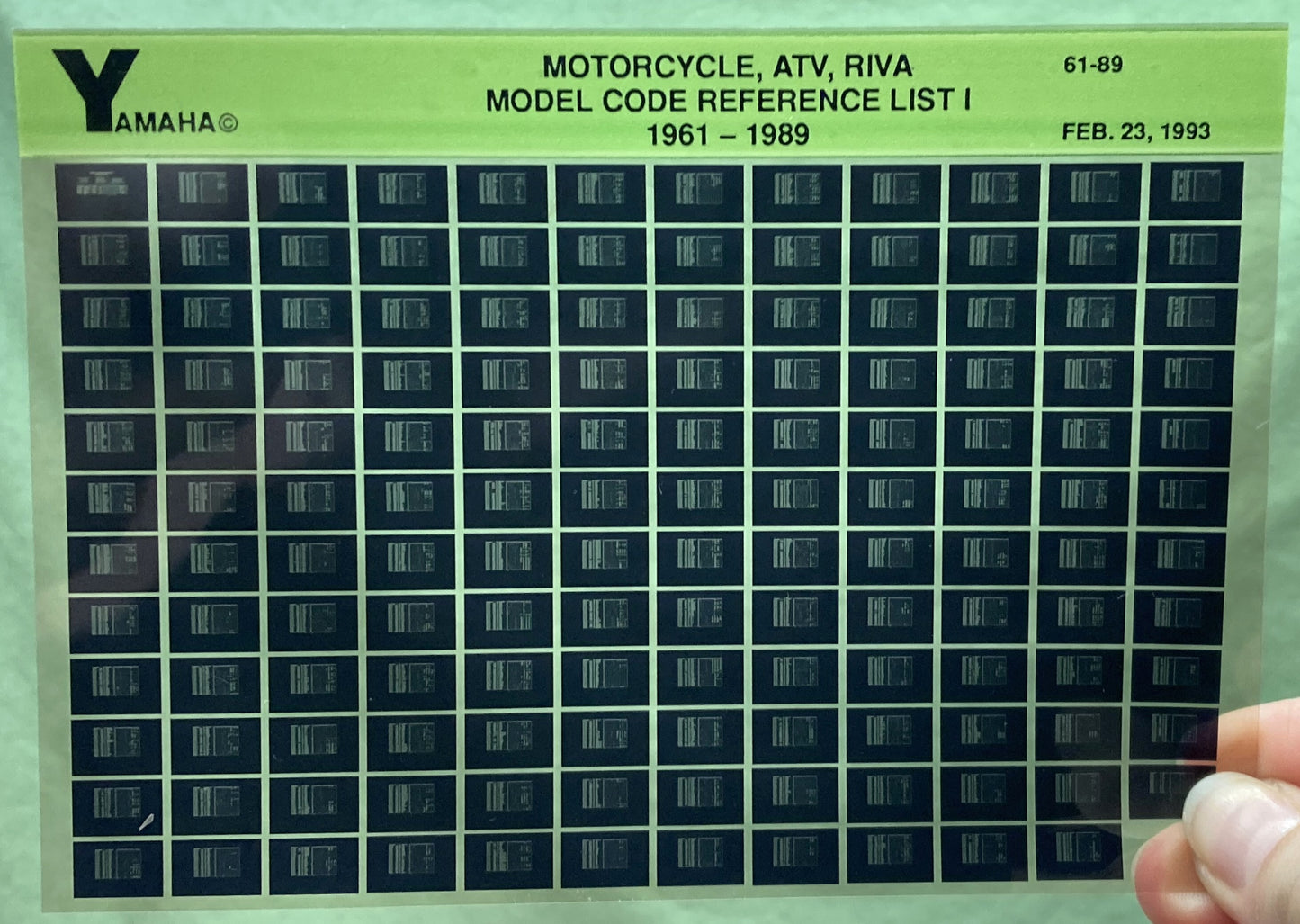 Genuine Yamaha Microfiche Lot Motorcycle/ATV/Snowmobile Parts Catalog and Manual