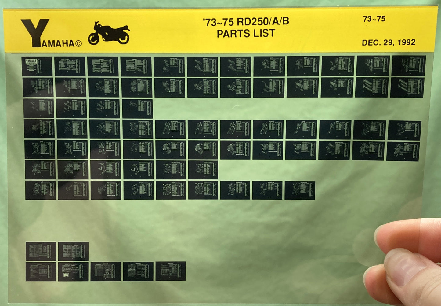 Genuine Yamaha Microfiche Lot Motorcycle/ATV/Snowmobile Parts Catalog and Manual
