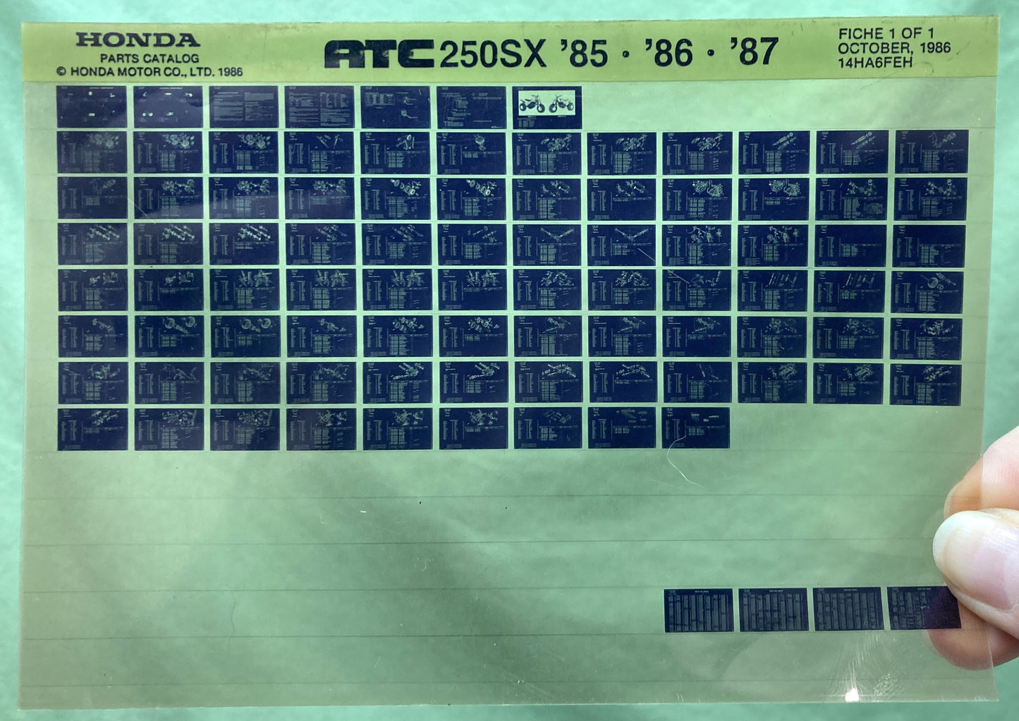Genuine Honda Microfiche Lot Motorcycle/ATV Parts Catalog and Manual