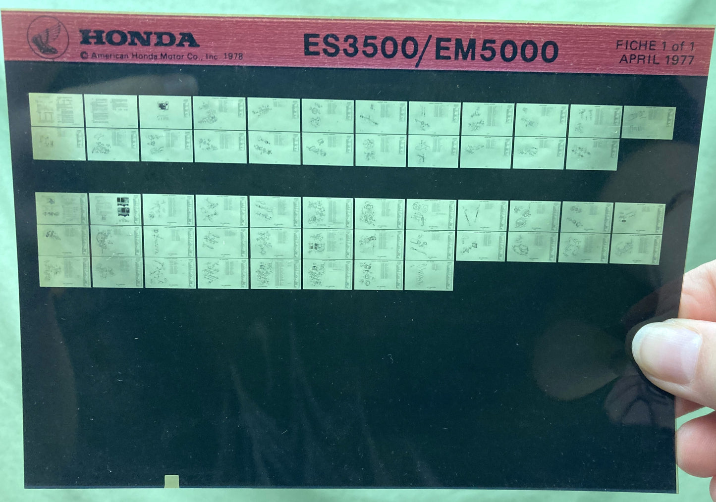 Genuine Honda Microfiche Lot Motorcycle/ATV Parts Catalog and Manual