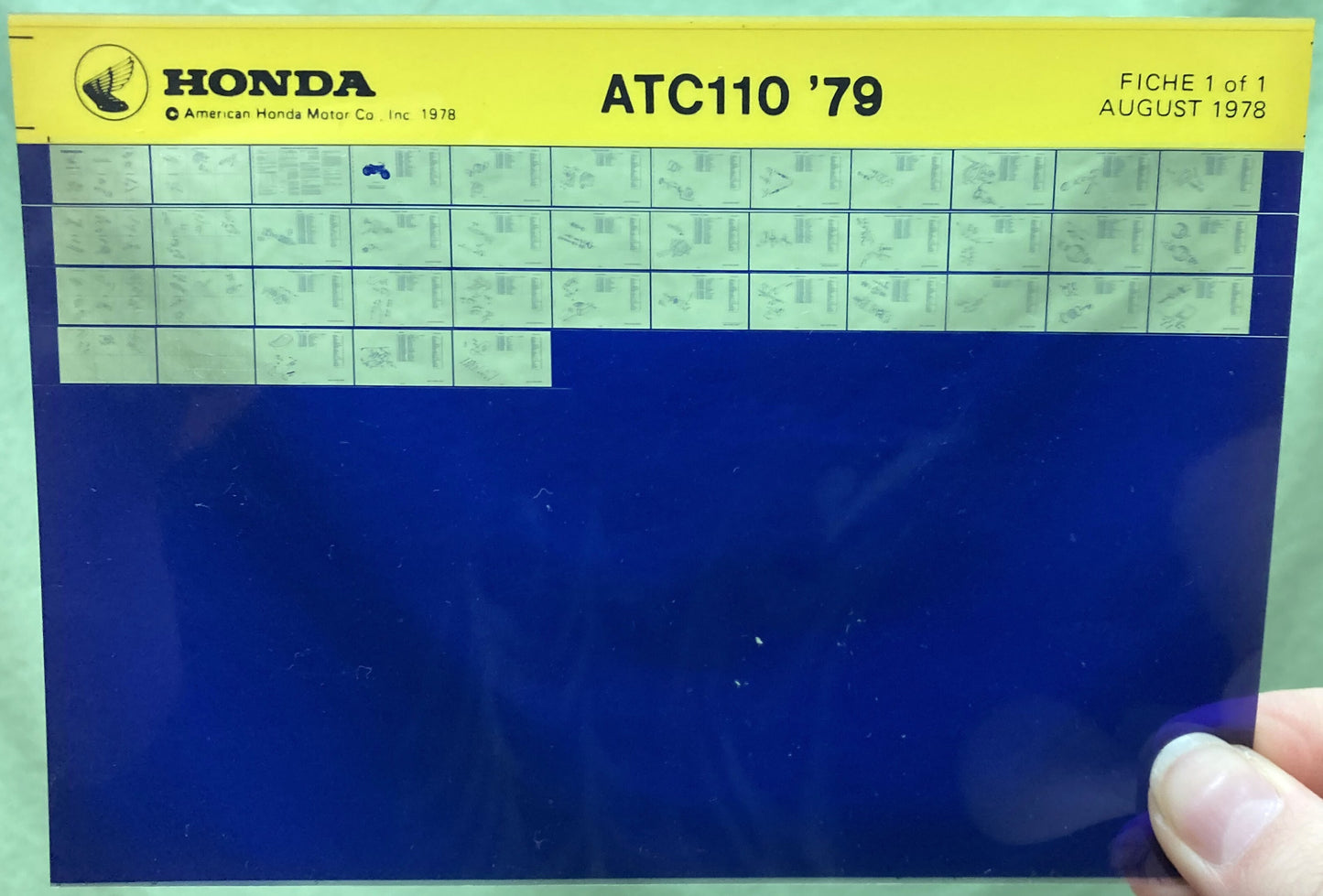 Genuine Honda Microfiche Lot Motorcycle/ATV Parts Catalog and Manual