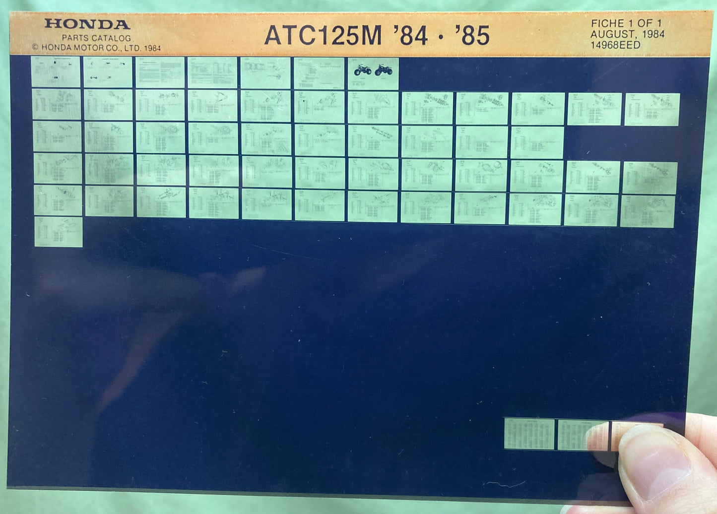 Genuine Honda Microfiche Lot Motorcycle/ATV Parts Catalog and Manual