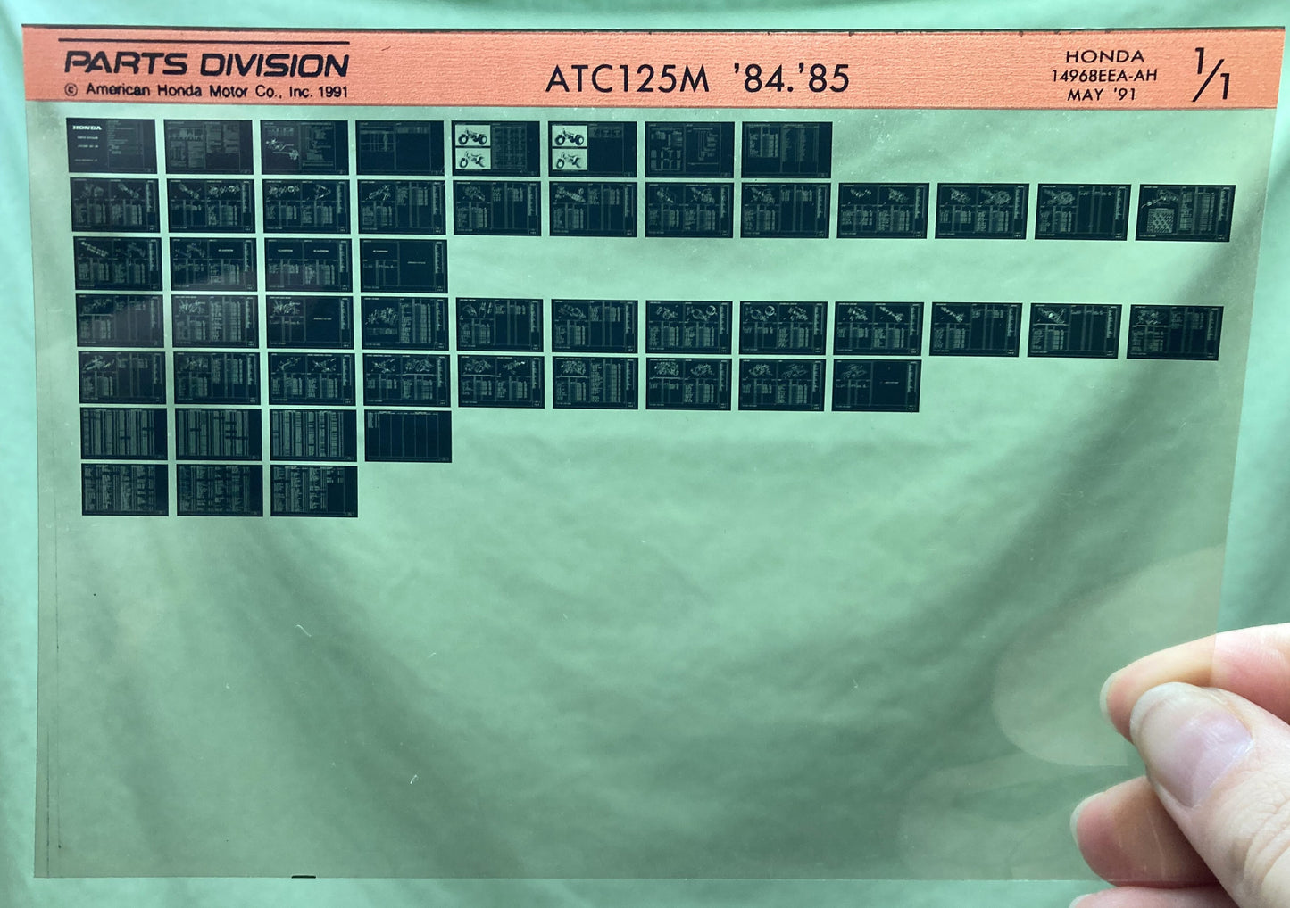 Genuine Parts Division Microfiche Lot Motorcycle/ATV Parts Catalog and Manual