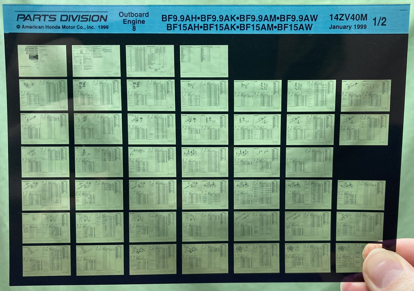 Genuine Parts Division Microfiche Lot Generator, Mower, Snow Blower, Gen. Engine