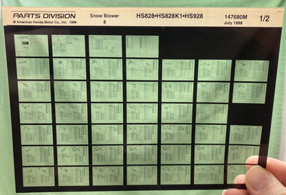 Genuine Parts Division Microfiche Lot Generator, Mower, Snow Blower, Gen. Engine