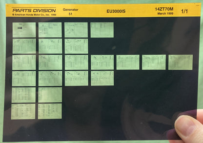 Genuine Parts Division Microfiche Lot Generator, Mower, Snow Blower, Gen. Engine