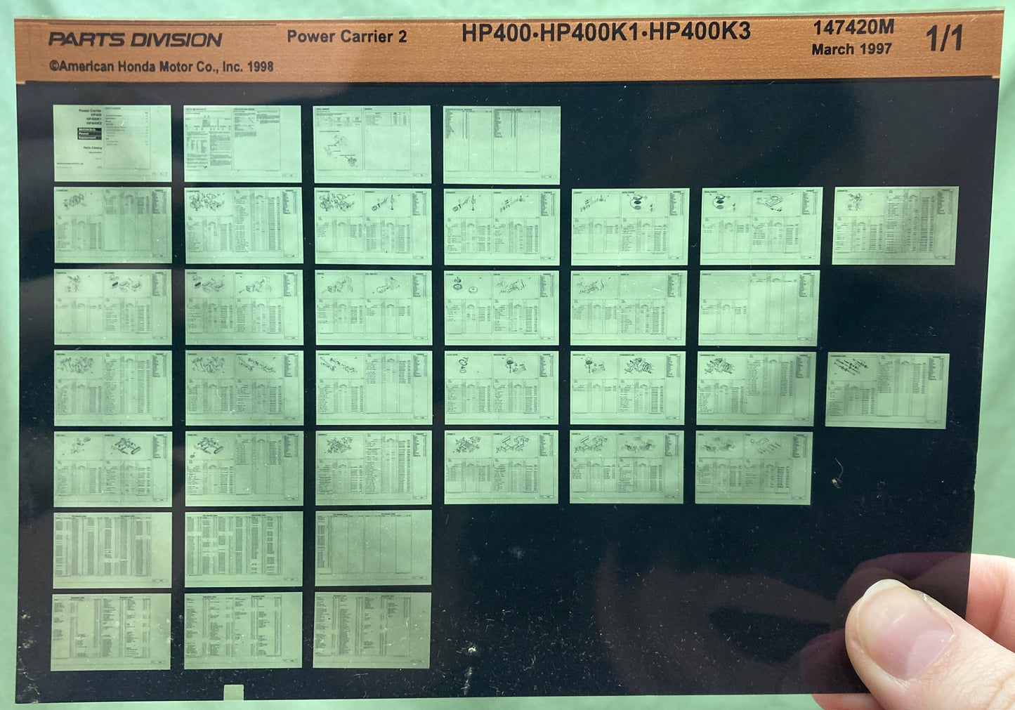 Genuine Parts Division Microfiche Lot Generator, Mower, Snow Blower, Gen. Engine