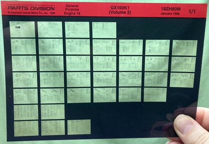 Genuine Parts Division Microfiche Lot Generator, Mower, Snow Blower, Gen. Engine