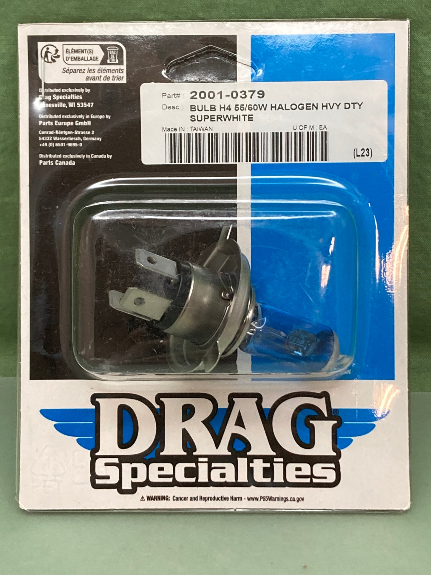 New Genuine Drag Specialties 2001-0379 Bulb H4 55/60W Halogen HVY DTY Superwhite