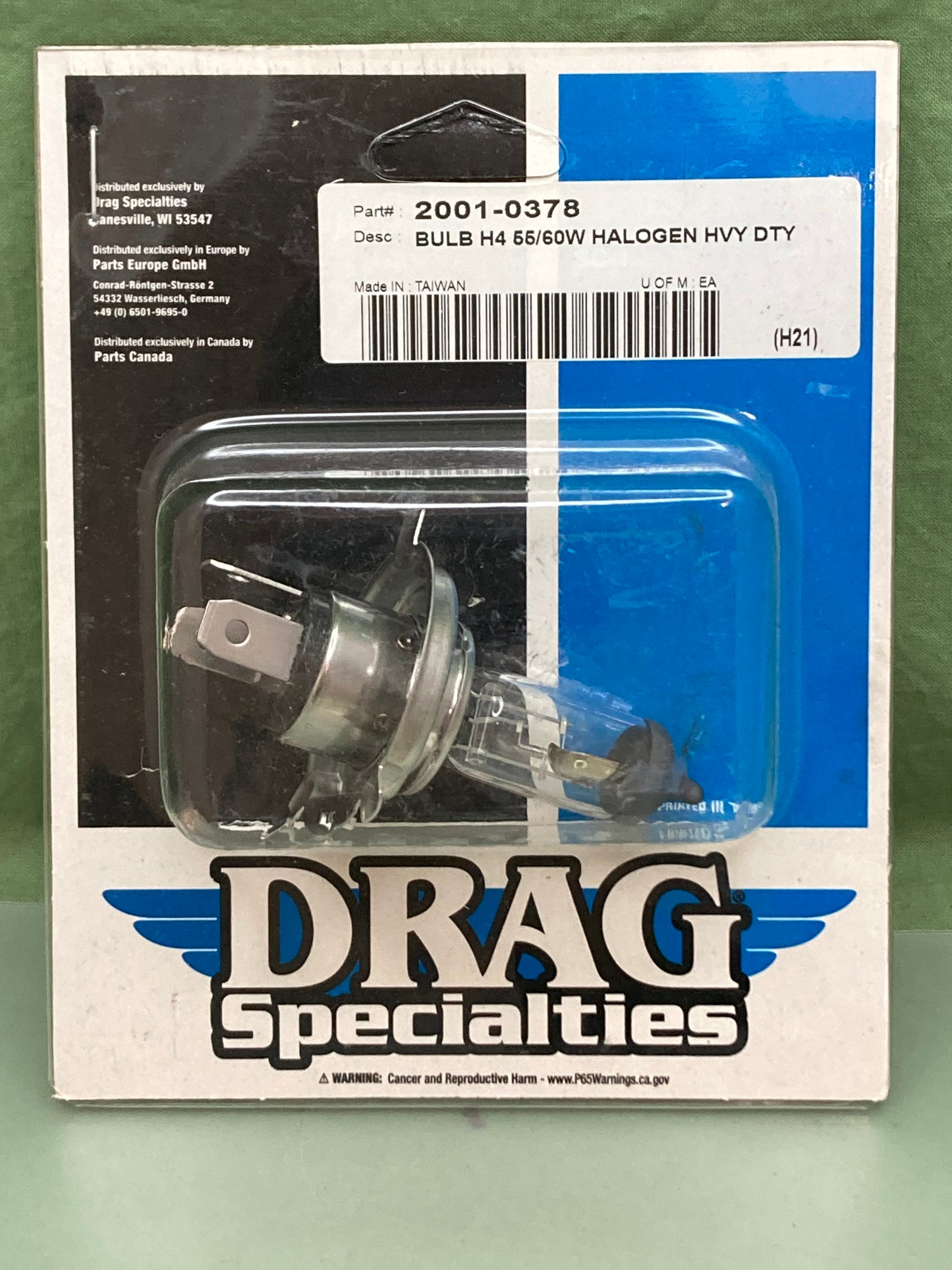 New Genuine Drag Specialties 2001-0378 Bulb H4 55/60W Halogen HVY DTY