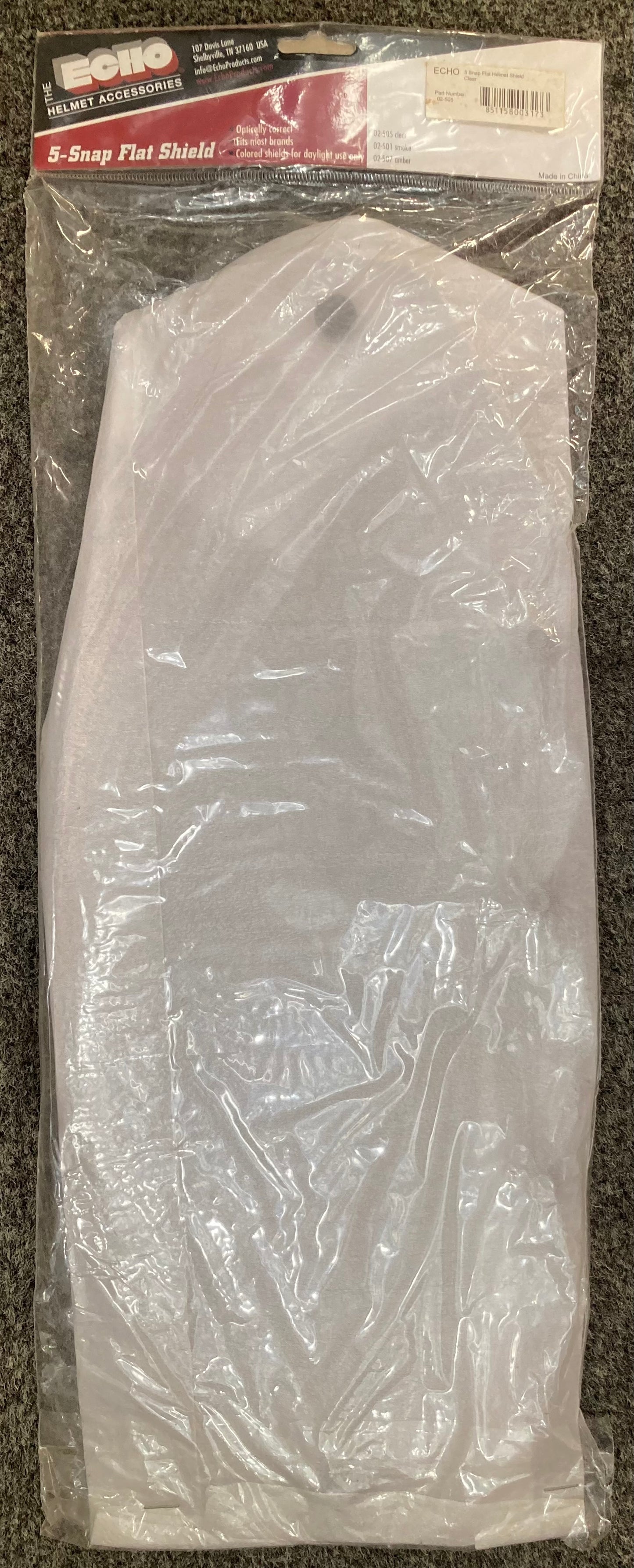 New Genuine ECHO 02-505 Flat Clear Helmet Shield, 5-Snap