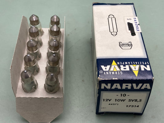 10 PK New Genuine Narva 17314 Bulb 12V/10W, SV8,5