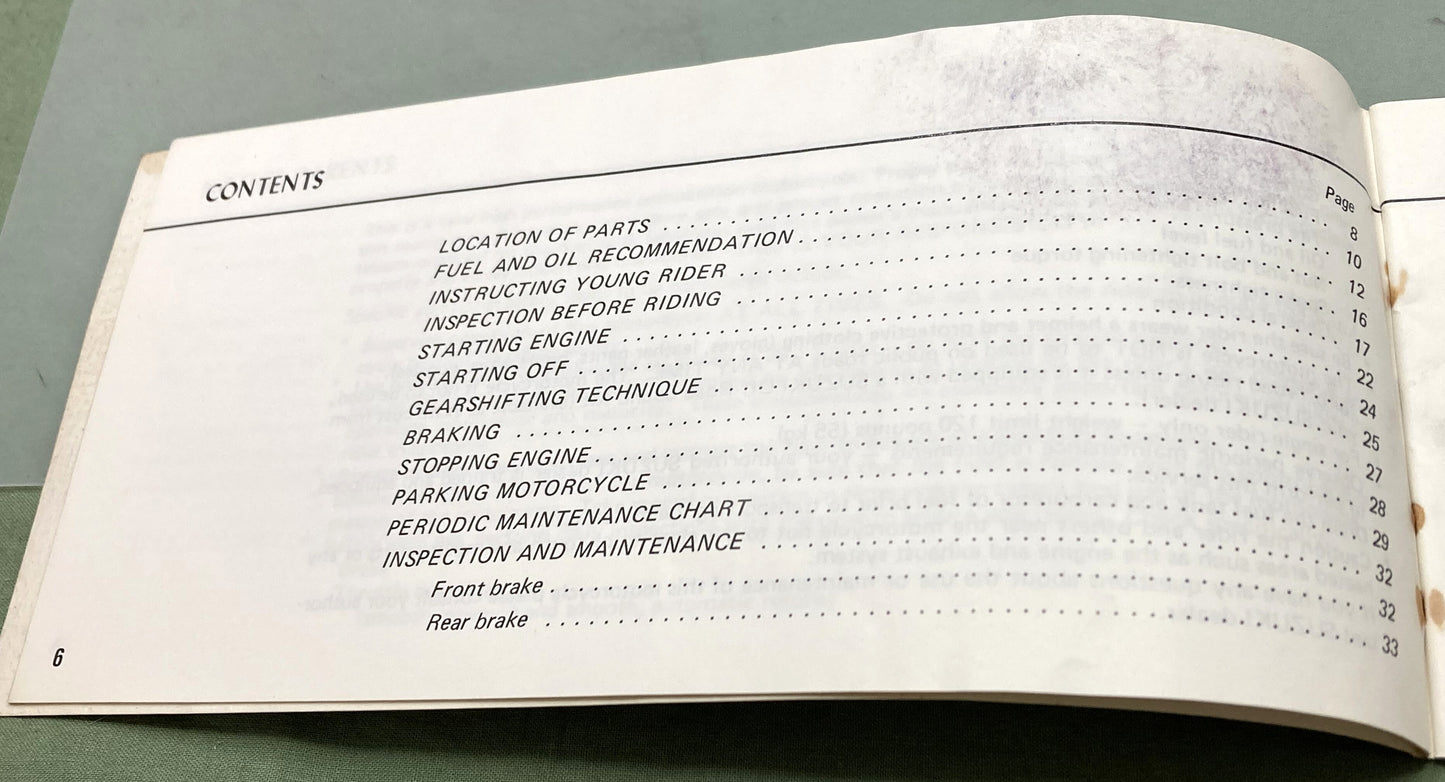 Genuine Suzuki 99011-41651 RM80 Owner's Manual 1978