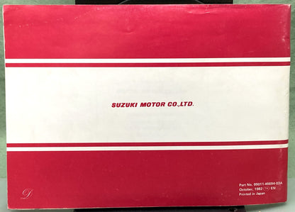 Genuine Suzuki 99011-46694-03A RM60 Owner's Manual 1982