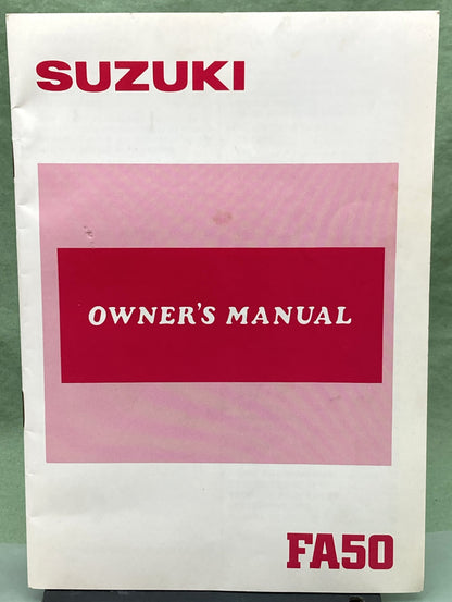 Genuine Suzuki 99011-02427-03A FA50 Owner's Manual 1985