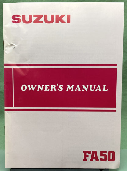 Genuine Suzuki 99011-02225-03A FA50 Owner's Manual 1983