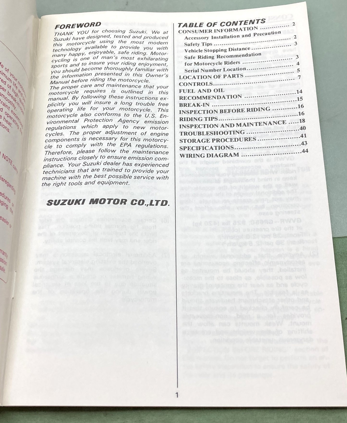 Genuine Suzuki 99011-15520-03A GR650/GR650X Owner's Manual 1983