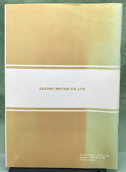 Genuine Suzuki 99011-15520-03A GR650/GR650X Owner's Manual 1983