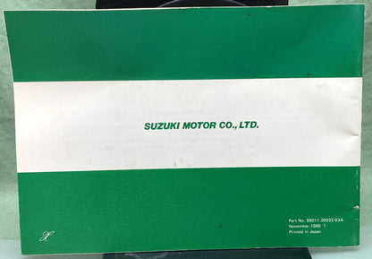Genuine Suzuki 99011-29922-03A TS185 Owner's Manual 1980